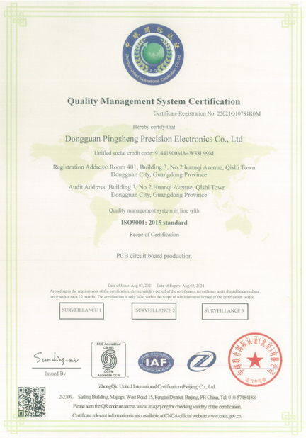 Porcellana Shenzhen Senyan Circuit Co., Ltd. Certificazioni